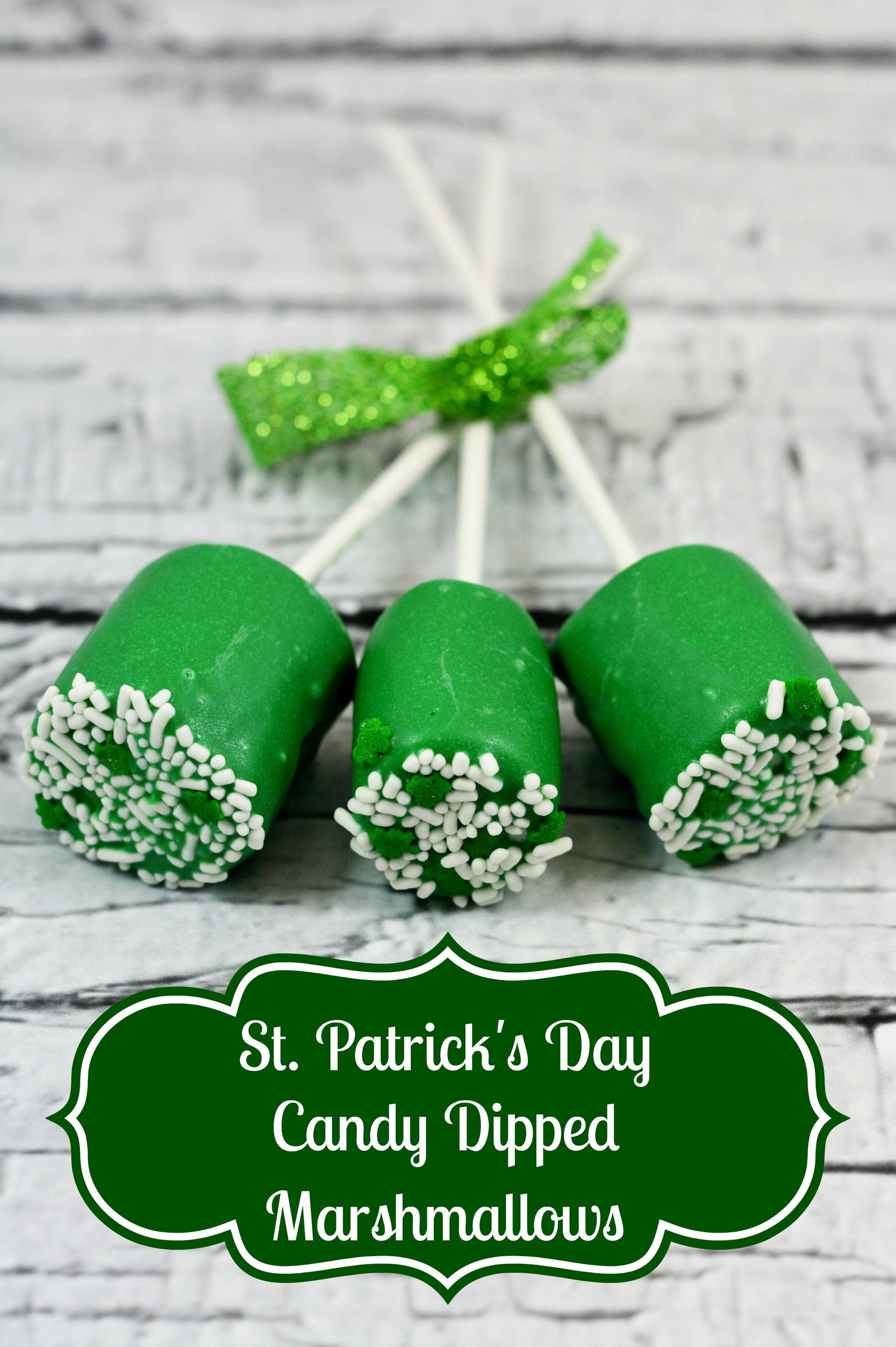 St. Patrick's Day Candy Dipped Marshmallows at thatbaldchick.com