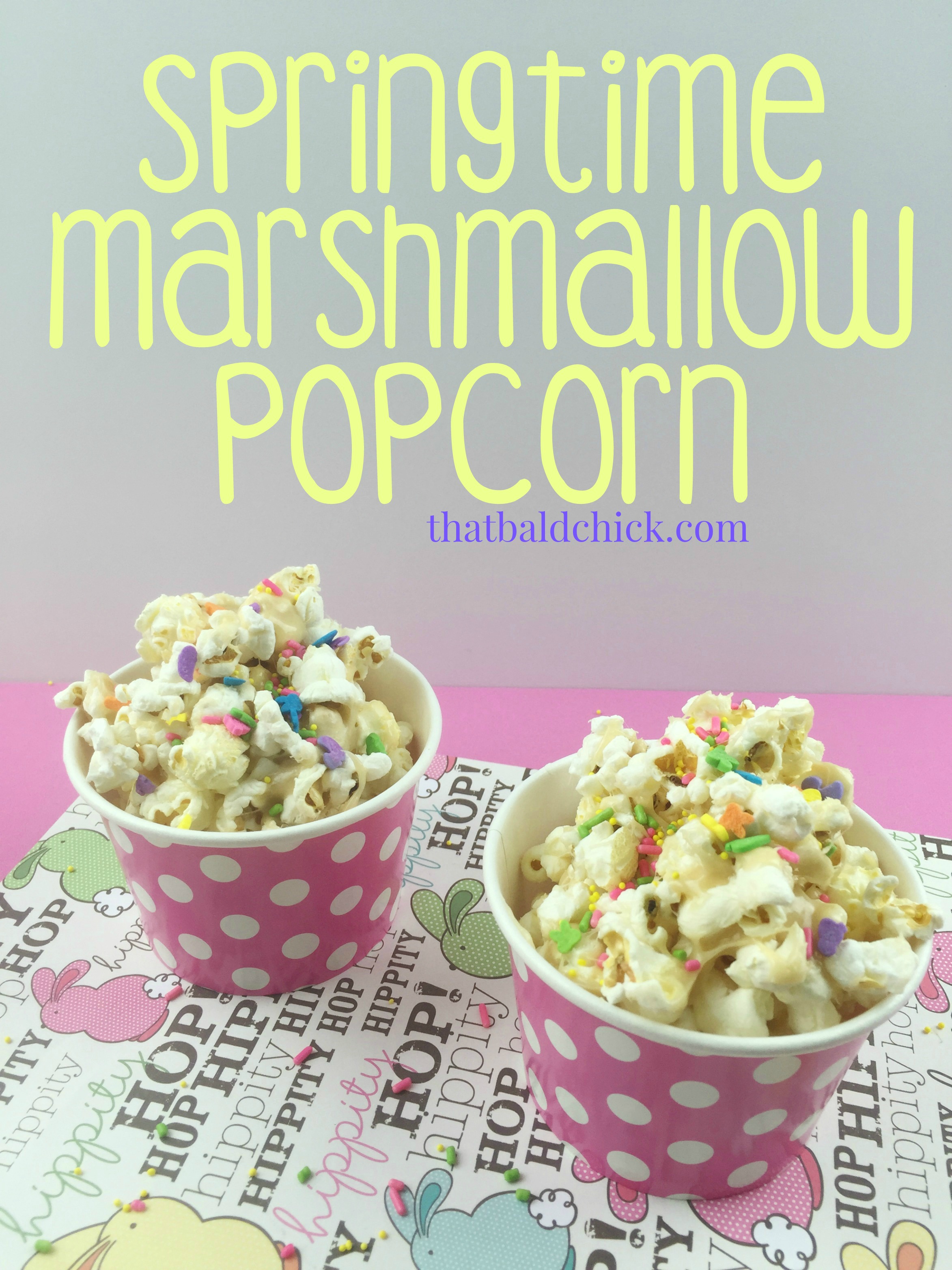 Springtime Marshmallow Popcorn Recipe @thatbaldchick