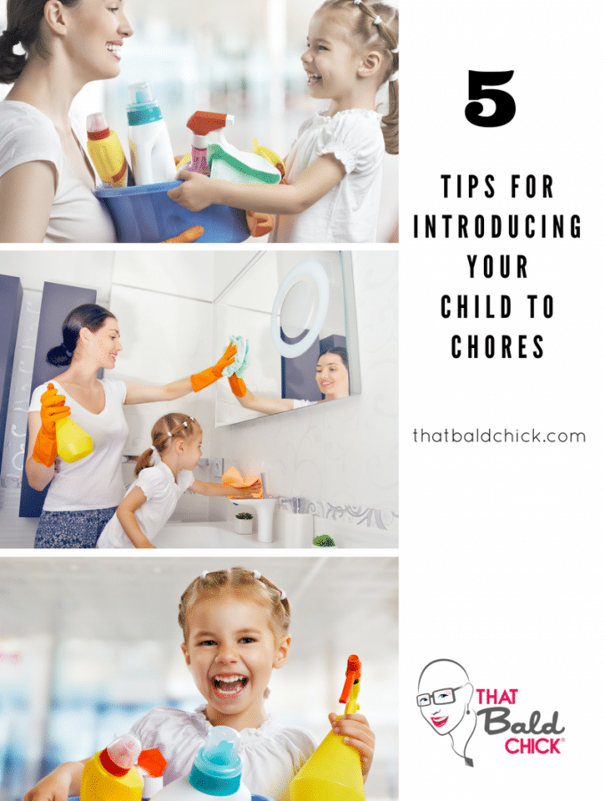 5 tips for Introducing your child to Chores at thatbaldchick.com