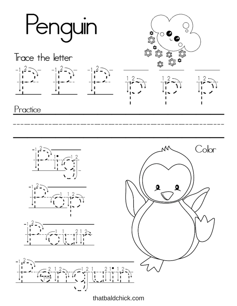 Letter P Alphabet Writing Practice