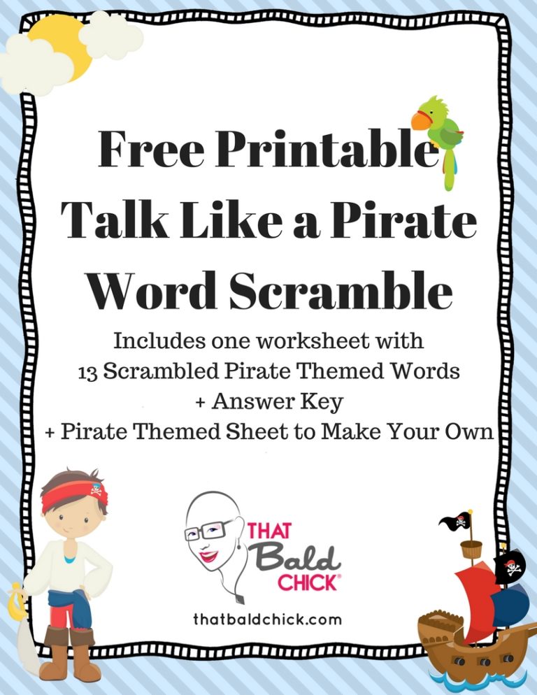 Talk Like a Pirate Word Scramble