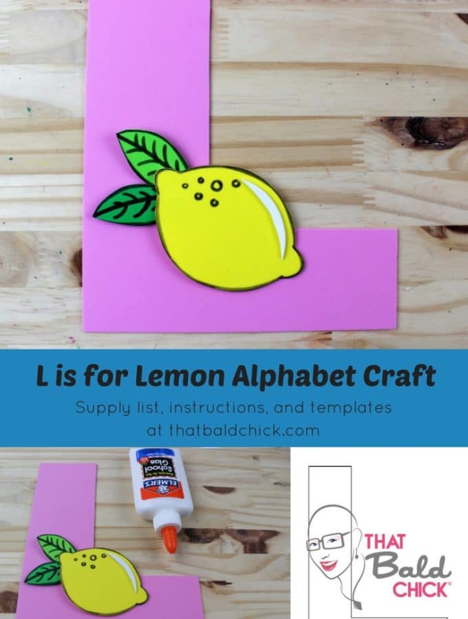 Letter L Craft - supply list, instructions, and templates at thatbaldchick.com