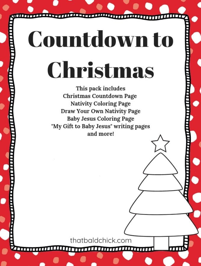 countdown to Christmas printable