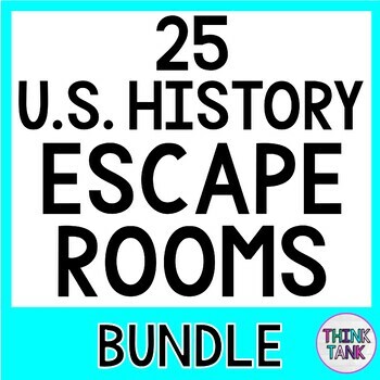 25 US History Escape Rooms Bundle